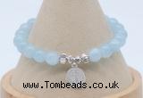 CGB7901 8mm aquamarine gemstone bead with luckly charm bracelets