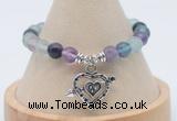 CGB7903 8mm fluorite bead with luckly charm bracelets wholesale