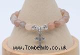 CGB7908 8mm rainbow moonstone bead with luckly charm bracelets