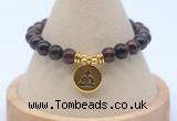 CGB7919 8mm red tiger eye bead with luckly charm bracelets