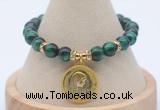 CGB7925 8mm green tiger eye bead with luckly charm bracelets