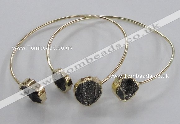 CGB797 12mm - 14mm coin druzy agate gemstone bangles wholesale