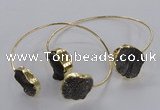 CGB798 18mm - 20mm coin druzy agate gemstone bangles wholesale