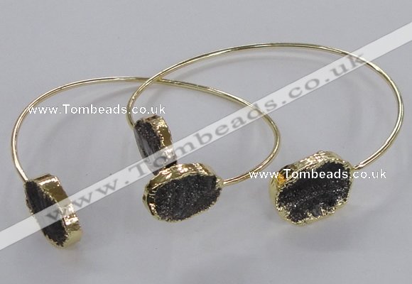 CGB799 13*18mm – 15*20mm oval druzy agate gemstone bangles