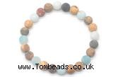 CGB8080 8mm matte amazonite, picture jasper & picasso jasper beaded stretchy bracelets