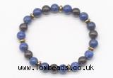 CGB8107 8mm lapis lazuli, garnet & hematite power beads bracelet