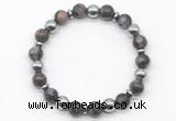 CGB8115 8mm grey opal & hematite power beads bracelet