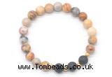 CGB8172 8mm yellow crazy lace agate & black lava beaded stretchy bracelets