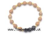 CGB8194 8mm matte wooden jasper & black lava beaded stretchy bracelets