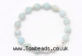 CGB8206 8mm matte amazonite & white lava beaded stretchy bracelets