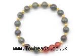 CGB8239 8mm dragon blood jasper & red agate beaded stretchy bracelets