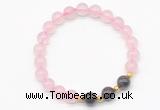 CGB8249 8mm rose quartz & garnet beaded stretchy bracelets