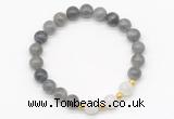 CGB8253 8mm labradorite & white moonstone beaded stretchy bracelets