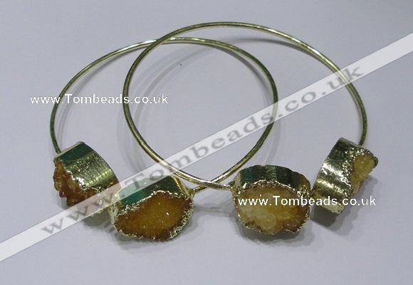 CGB828 13*18mm - 15*20mm oval druzy agate gemstone bangles