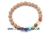 CGB8308 8mm matte wooden jasper 7 chakra beaded mala stretchy bracelets