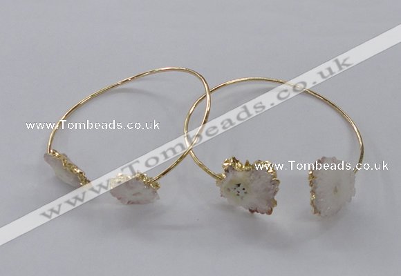 CGB832 13*15mm - 15*20mm freeform druzy agate gemstone bangles
