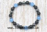 CGB8335 8mm candy jade, black onyx & hematite energy bracelet