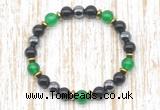 CGB8338 8mm candy jade, black onyx & hematite energy bracelet