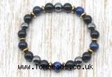 CGB8366 8mm blue tiger eye, black onyx & hematite energy bracelet