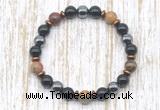 CGB8373 8mm picasso jasper, black onyx & hematite energy bracelet