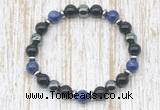 CGB8387 8mm lapis lazuli, black onyx & hematite energy bracelet