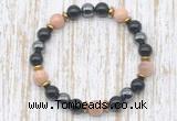 CGB8394 8mm sunstone, black onyx & hematite energy bracelet