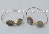 CGB840 15*20mm - 18*25mm freeform druzy agate gemstone bangles