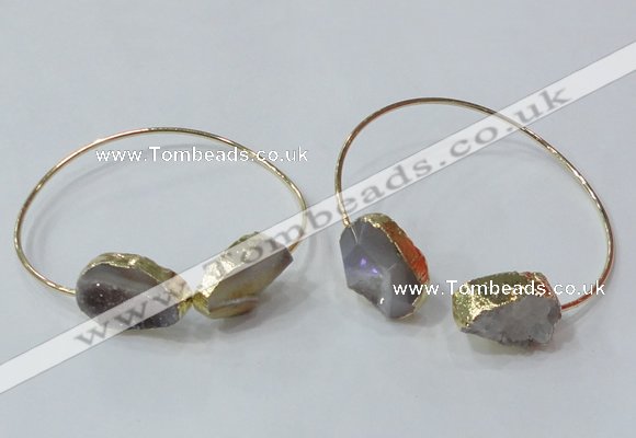 CGB840 15*20mm - 18*25mm freeform druzy agate gemstone bangles