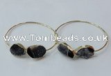 CGB841 15*20mm - 18*25mm freeform druzy agate gemstone bangles