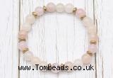 CGB8455 8mm pink aventurine, rose quartz & hematite power beads bracelet