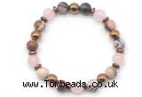 CGB8496 8mm rose quartz, zebra jasper & hematite energy bracelet