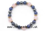 CGB8524 8mm rose quartz, lapis lazuli & hematite energy bracelet