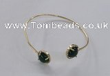 CGB853 10mm flat round agate gemstone bangles wholesale