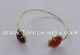 CGB855 15mm flat round agate gemstone bangles wholesale