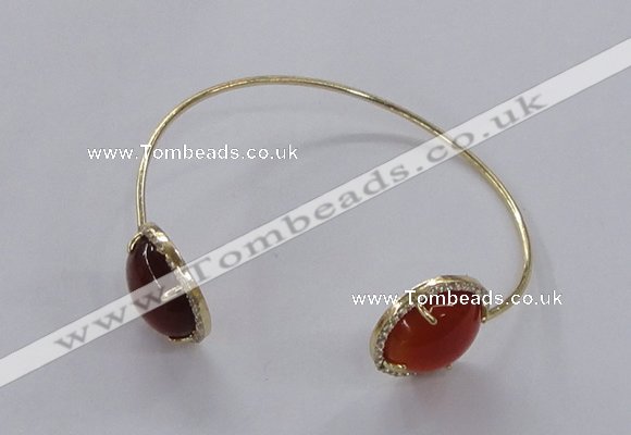 CGB855 15mm flat round agate gemstone bangles wholesale