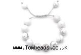 CGB8550 12mm round white howlite adjustable macrame bracelets