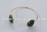 CGB857 15mm flat round agate gemstone bangles wholesale