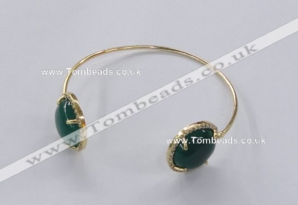 CGB857 15mm flat round agate gemstone bangles wholesale