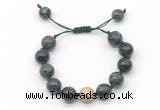 CGB8582 12mm round kambaba jasper adjustable macrame bracelets