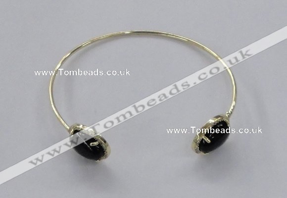 CGB861 10*14mm oval agate gemstone bangles wholesale