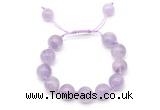 CGB8618 12mm round lavender amethyst adjustable macrame bracelets