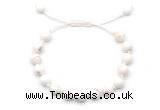 CGB8651 8mm,10mm round white howlite adjustable macrame bracelets