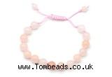 CGB8655 8mm,10mm round pink aventurine adjustable macrame bracelets