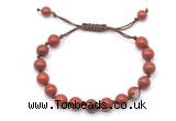 CGB8678 8mm,10mm round red jasper adjustable macrame bracelets