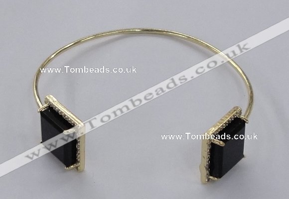 CGB869 15*15mm square agate gemstone bangles wholesale