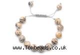 CGB8695 8mm,10mm round feldspar adjustable macrame bracelets