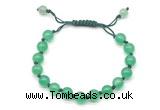 CGB8701 8mm,10mm round green agate adjustable macrame bracelets