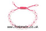 CGB8742 8mm,10mm round grade A rose quartz adjustable macrame bracelets