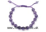 CGB8748 8mm,10mm round amethyst adjustable macrame bracelets