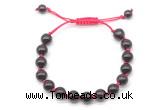 CGB8750 8mm,10mm round garnet adjustable macrame bracelets